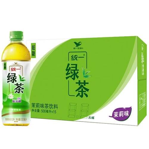 统一低糖绿茶茶饮料500ml*15瓶