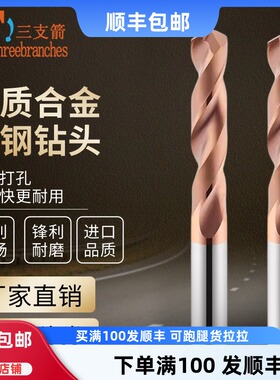 钨钢直柄钻头硬质合金涂层麻花钻机用专用打孔钻咀钢铁1-20mm