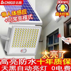 志高CHIGO太阳能灯家用室内户外庭院灯led照明人体感应路灯