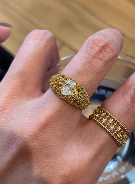 浪漫传说鸽子蛋镂空宽版食指戒