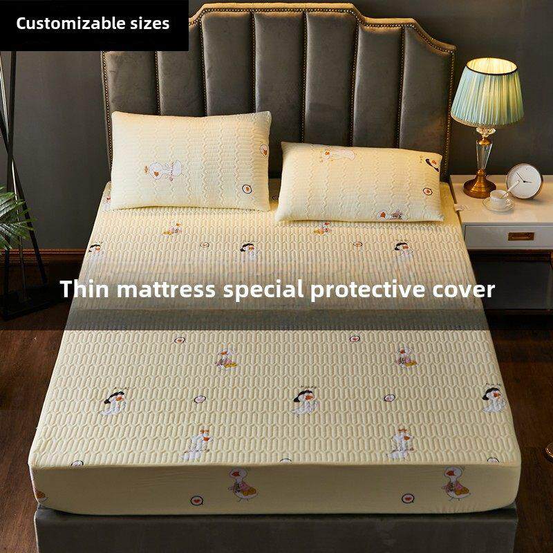 合身的薄垫特别单张绗缝床套棕色垫乳胶床垫套5/10cm高儿童上下床