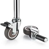 精益管万向轮橡胶2寸2.5寸3寸4寸膨胀式 脚轮线棒圆管插杆静音滑轮