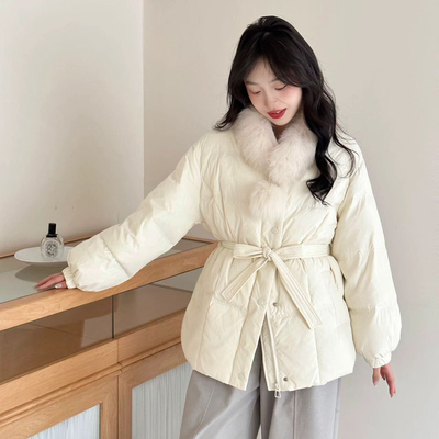 CINDERELLA灰姑娘-(配毛领狐狸真毛领真毛可拆卸,可拆卸腰带)2585