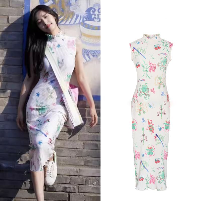新中式连衣裙女夏碎花轻