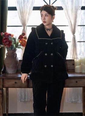 睡衣女士冬天三层加厚超