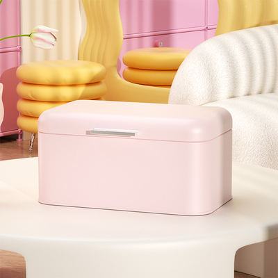 多巴胺粉色女孩收纳盒家用桌面玄关化妆台L床头柜零食防尘整理箱