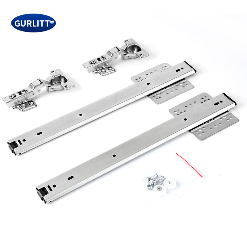 上翻隐藏折叠回旋门轨道整体橱柜门空调门隐形顶装插T入式滑轨五