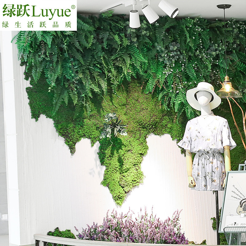 仿真苔藓c草皮植物背景墙人工草坪绿色橱窗墙面装饰地毯青苔假草