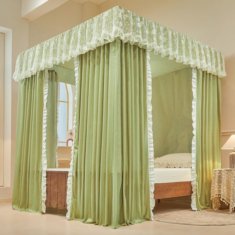 公主风床幔纱卧h室防尘封闭式遮光床帘1.5米宫廷蚊帐双人床家用1.