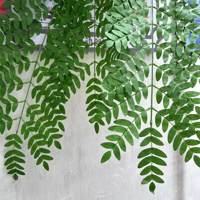 仿真12头槐叶绿j植墙壁挂树叶子装饰藤条藤蔓植物吊兰摆设室内挂