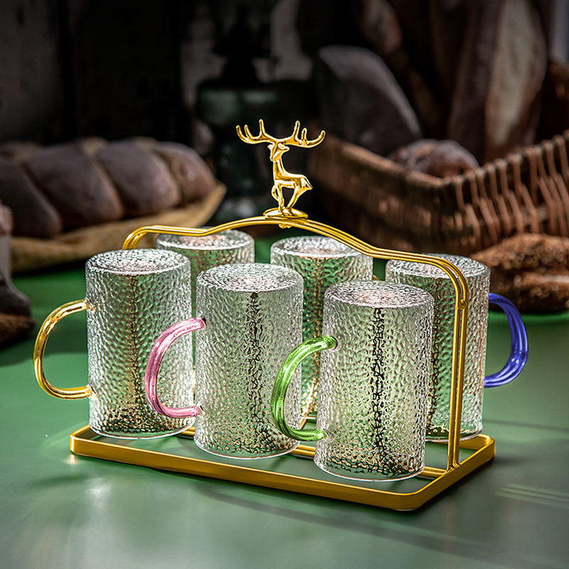 高颜值耐热玻璃杯带把手茶v杯家庭轻奢喝水杯子套装家用待客厅水,餐饮具,玻璃杯,淘宝优惠券,粉丝福利购,淘宝优惠卷