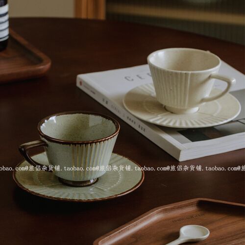 复古窑变釉下彩陶瓷咖啡r杯碟拿铁拉花杯澳白杯浓缩杯下午茶杯中