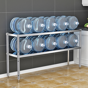 厨房收纳架不锈钢架子n二层加厚304双层置物架落地桌面3o4两层台