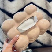 ins风棉花糖陶瓷纸巾q盒轻奢创意抽纸盒客厅茶几餐桌奶油系纸抽盒