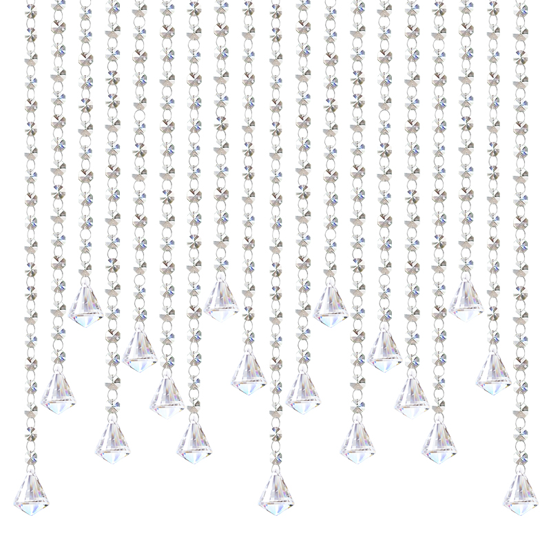 门帘珠帘隔断帘免打孔水晶帘子客厅软妹房L屏风珠链装饰帘吊帘卧