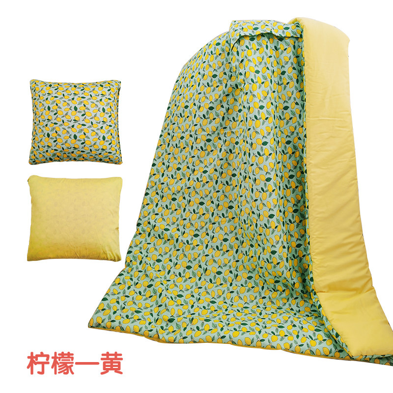 全棉抱枕被子两用纯n棉靠垫加大汽车办公午休被加厚可爱儿童小被