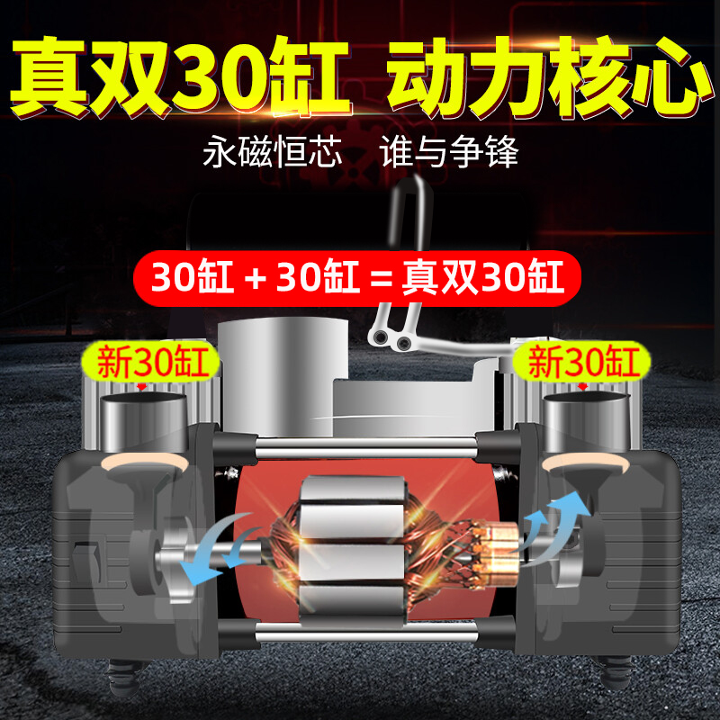 220V家用充气泵双缸高压大功率打气泵电动L小型轮胎加气电动打气