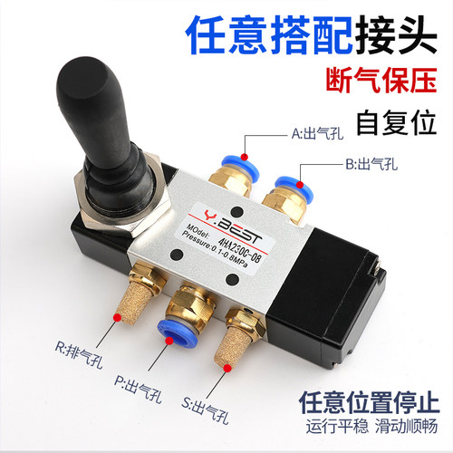 气动开关手动阀自h动复位扒胎机4HA230C-08手扳阀气缸阀4H230C拆
