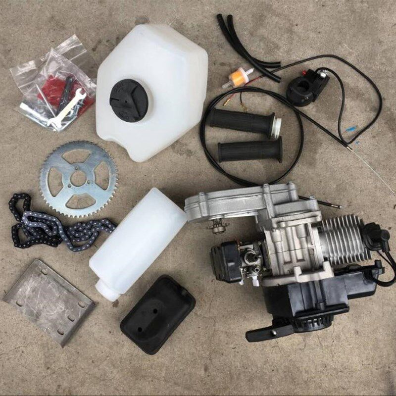 改装自行车汽油机二冲o程49CC变速箱迷你越野发动机气缸体加长排