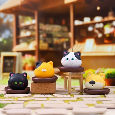 中式桌面摆件禅语小蒲团盲盒创意客厅玄关装饰礼物潮流公仔手办