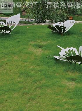 不锈镜面蝴蝶户外园林金铁艺钢15346仿真剪属影镂空昆虫塑装饰雕