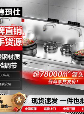 德玛仕商用大锅灶单位食堂学校猛火灶小炒灶50双头双尾小炒炉哇噢