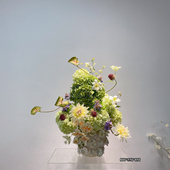 新中式 仿真花艺售楼部样板间家居软装 桌面花艺洽谈桌花艺