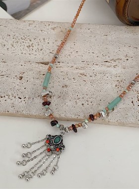 新中式民族风如意流苏项链女时尚气质高级感复古个性百搭锁骨链潮