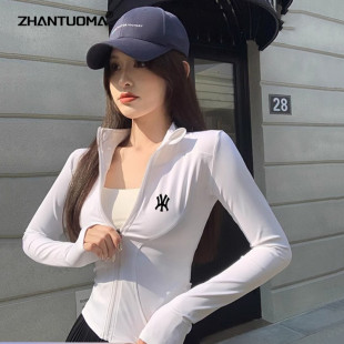 上衣防晒服 立领紧身显瘦外套瑜伽服开衫 速干防晒衣女2024夏季 新款