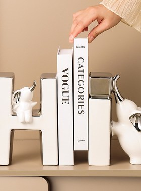 创意大象书档摆件轻奢高档客厅斗柜电视柜酒柜玄关书柜书立装饰品