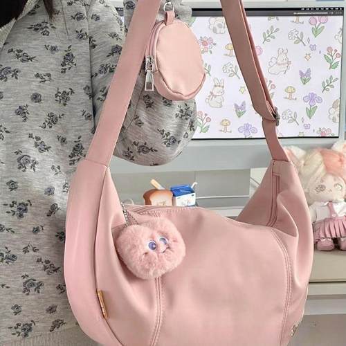 包包女韩初中女生简约清冷感斜挎包学生休闲百搭大容量饺子包