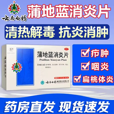 【云南白药】蒲地蓝消炎片300mg*48片/盒