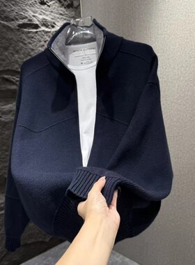罗鸣老人【秋季新款】2025开衫毛衣轻奢男士翻领针织衫时尚休闲