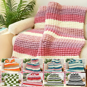 雪球球球线diy编织盖毯解闷手工坐垫毯子材料包钩针粗毛线空调毯