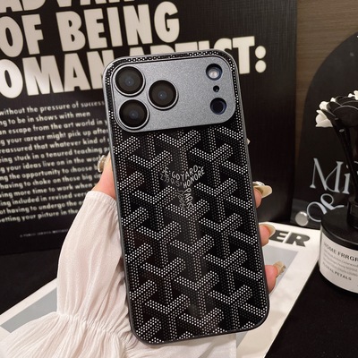 新款潮牌狗牙经典黑色适用苹果17promax手机壳iPhone16男女15pro玻璃14全包13镜头膜12防摔11保护套高级感