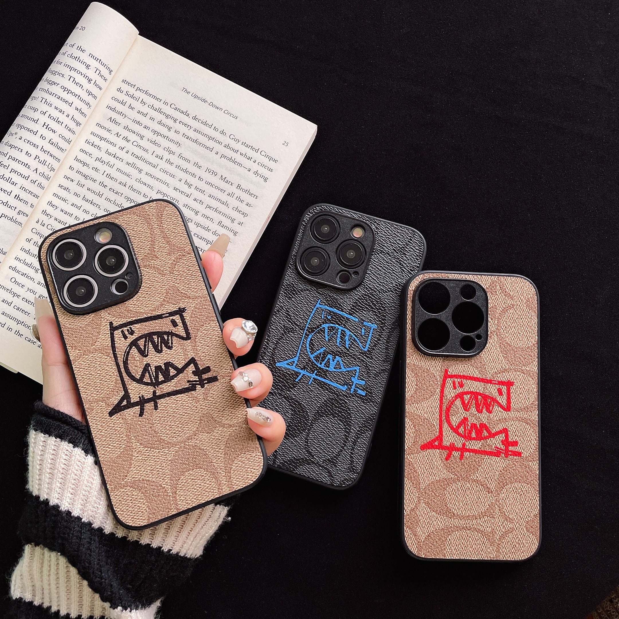 创意经典潮大牌小怪兽老花适用苹果15promax手机壳iPhon