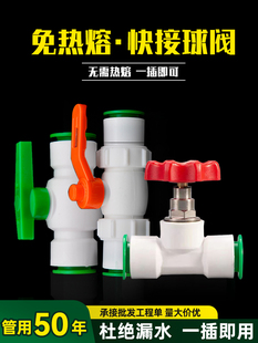 pe水管接头闸阀截止阀 PPR免热熔快接球阀25阀门开关双活接4分20