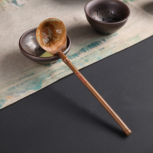日式竹制小水瓢分茶勺仿宋点茶天然竹隔茶瓢拉面汤勺出口日本茶道