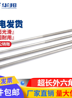 加长螺栓M6-M20不锈钢304外六角穿墙螺丝螺杆对穿丝杆M8M10M12M16