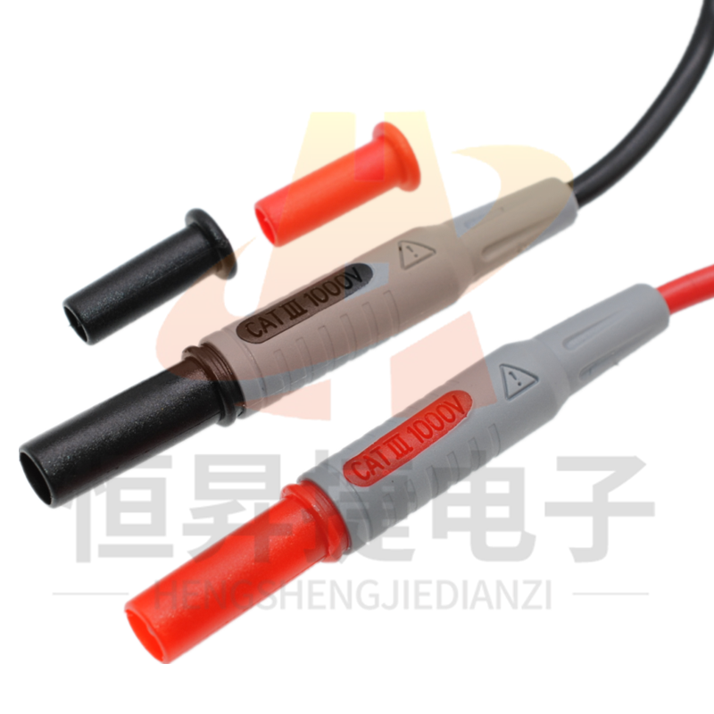 4mm香蕉插头万能表笔测试线 安全护套型绝缘香蕉插头线电源连接线