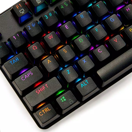 出口GameStop茶轴有线机械游戏键盘RGB全彩灯珠清脆87键阻击键盘