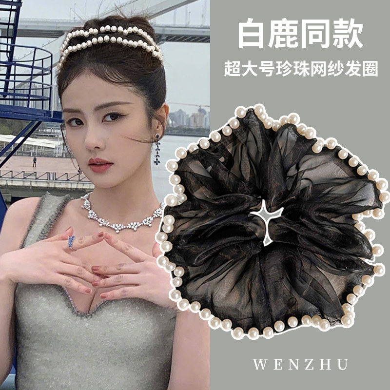 拿捏气质网纱珍珠大肠发