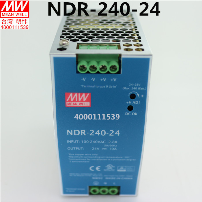 正品台湾明纬开关电源NDR-240-24工业级稳压器供应器24V10A包邮