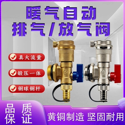 德国进口地热分水器自动排气阀排水地暖暖气片放水放气阀泄水阀一