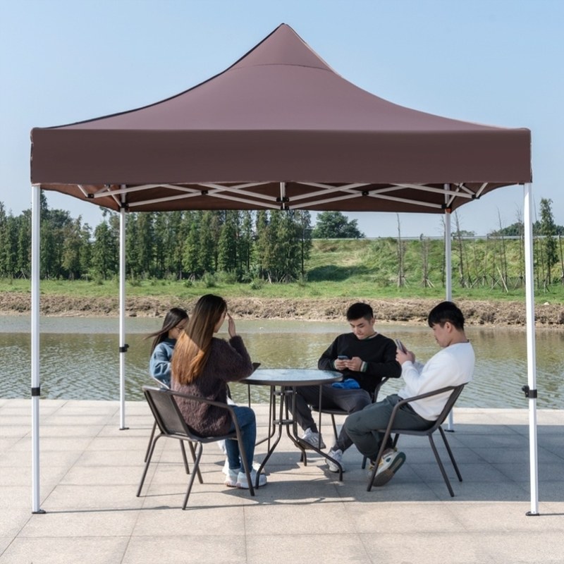 四脚防雨帐篷四角雨棚大伞户外遮阳棚摆摊加厚帆布伸缩折叠遮雨