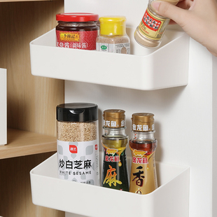 厨房柜门内侧收纳盒壁挂免打孔浴室卫生间牙刷牙杯置物保鲜膜挂架