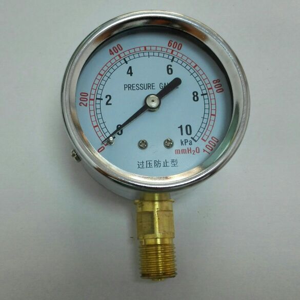pressure gauge 0～10kpa 0～1000mmh²o 气体 过压防止型压力表