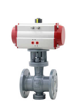 PQ640TC-16C粉尘颗粒粉末耐磨耐冲刷铸钢法兰气动陶瓷偏心半球阀