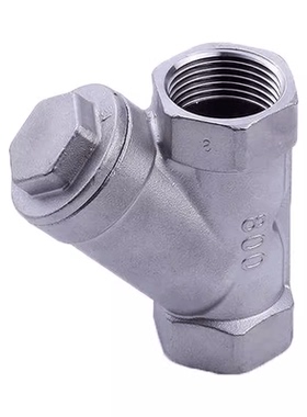 GL11W-16P 蒸汽304不锈钢丝口Y型过滤器螺纹过滤器DN15 20 25 32