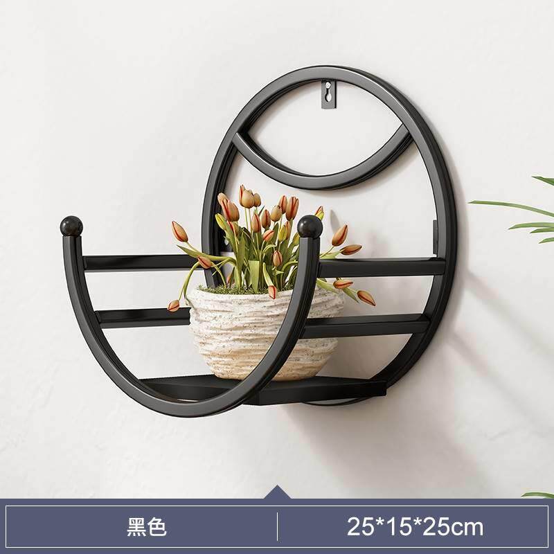 轻奢花架免打孔铁艺阳台壁挂式多肉花盆架墙面花篮置物架客厅墙上